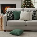 SOGA 6PC Black Floral, Cream Cable Knit & Forest Green Diamond Pillow Cover