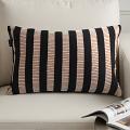 SOGA 2X 11.8 X 17.9 inches Black & Tan Striped Rectangular Pillowcases SOGA 2X 11.8 X 17.9 inches Black & Tan Striped Rectangular Pillowcases
