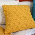 SOGA 2X 45cm Sunshine Yellow Diamond Knit Decorative Pillowcases