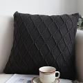 SOGA 2X 17.7 inches Charcoal Grey Cable Knit Decorative Pillow Cover