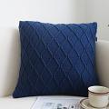 SOGA 2X 45cm Navy Blue Diamond Knit Decorative Pillowcases