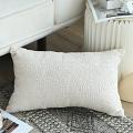 SOGA 2X 11.8x19.7 inches Embroidered Off-White Lumbar Pillowcases – Decor
