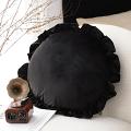 SOGA 2X 17.7 inches Black Vintage Edge Round Pillowcase – Butterfly Accent