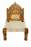 Wooden Carved Pidha (Low Height) Chair Set, Indian Style Chairs