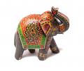 Jaipuri Wooden Elephant Showpiece / Gift with Ethnic Design 7" Jaipuri Wooden Elephant Showpiece / Gift with Ethnic Design 7"