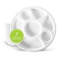 Three Leaf 7 Compartment Bagasse Round Plate, 200 Ct. (4 Packs Of 50)