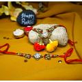 Antique Butterfly Bhaiya Bhabhi Rakhi + Roli & Chaval