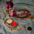 Traditional RAKHI Crafted W/ Rudraksha and Wooden Beads + Roli & Chaval Traditional RAKHI Crafted W/ Rudraksha and Wooden Beads + Roli & Chaval