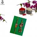 Precious Zardosi Lumba Bhaiya Bhabhi Rakhi w/ Ornaments + Roli & Chaval Precious Zardosi Lumba Bhaiya Bhabhi Rakhi w/ Ornaments + Roli & Chaval