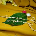 Antique Diamond Bhaiya Bhabhi Rakhi + Roli & Chaval Antique Diamond Bhaiya Bhabhi Rakhi + Roli & Chaval