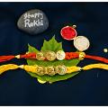 Set of 2 Beautiful Gini Rakhi Comes with Roli And Chaval