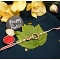 Royal Wooden Customized BRO Rakhi W/ polished pearls & Beads + Roli/Chaval Royal Wooden Customized BRO Rakhi W/ polished pearls & Beads + Roli/Chaval