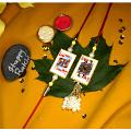Beautiful King & Queen Bhaiya Bhabhi Rakhi With Roli + Chaval