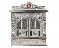 Silver Color Mandir w/ Doors, 25 L X 10 W X 27 H Hindu Puja Temple Silver Color Mandir w/ Doors, 25 L X 10 W X 27 H Hindu Puja Temple