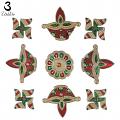 Meena Diya Rangoli Set of 9 Pieces For Floor Decoration