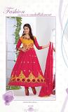 Red & Yellow Bright & Colorful Combination Dress (38")