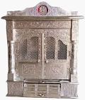 Puja Temple Mandir for Home w/ Doors & Hindu Carving 21" x 12"