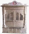 Traditional Puja Mandir Temple w/ Doors GERMAN OXIDIZED TEMPLE 24" x 9"
