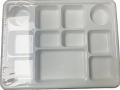 50 Pcs Rectangle White 11 Compartment Disposable Plastic Plates 50 Pcs Rectangle White 11 Compartment Disposable Plastic Plates