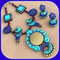 Designer Traditonal Kaavya Maala Bird Teracotta Set with Floral Jhumkas!! Designer Traditonal Kaavya Maala Bird Teracotta Set with Floral Jhumkas!!