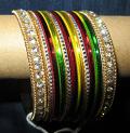 Choodra 1219 Golden Kadra Multi Color Choodra 2.6 Bangles Set