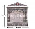 Home Pooja Wooden Mandir with White Oxidized Plated Puja Temple 22"