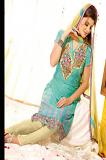 Aqua Blue & Beige Jacquard & Crepe Blend Unstitched Dress Material
