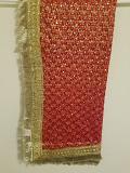 Red Gold Traditional Mata Dupatta Indian Pooja Ghar Chunari #1411105