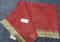 Red w/ Gold Border Mata ki Chunni / Dupatta Indian Pooja Ghar #1411244