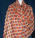 Warm Elegant - Orange Pink Embroidered Winter Wear Shawl #1413