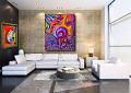 Abstract Ganesha Painting - Artistic Painting Printed on Canvas