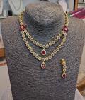 CZ stone one gram gold necklace CZ stone one gram gold necklace