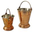 Indian Style Copper Bucket / Balti, Stainless Steel Serving Dish
