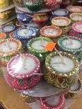 Clay Diya, Fancy Decorative Handmade Matka Shaped Diyas 4 Set