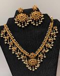 Antique Guttapulusu Short Haaram w/ Earrings- Ruby Stones!!! Antique Guttapulusu Short Haaram w/ Earrings- Ruby Stones!!!