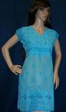 Blouse 017 Cotton Firozi Crochet Hand Embroidered Medium Size Kurti Shieno
