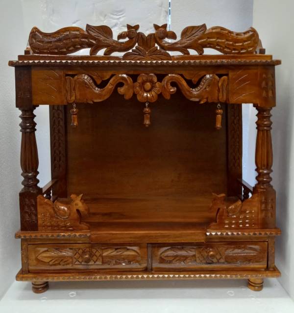 Beautifully Carved Open Style Wooden Temple of Hathi Morr - 27" Beautifully Carved Open Style Wooden Temple of Hathi Morr - 27"