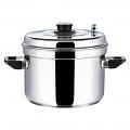 Vinod St. Steel Multi Pot large with Idli & Dhokla plates 4 plates each