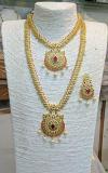 One Gram Gold CZ Stone Long Traditional Chain Necklace One Gram Gold CZ Stone Long Traditional Chain Necklace