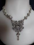 Silver Meenakari Necklace Earrings Set #1909 Silver Meenakari Necklace Earrings Set #1909