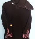 Abaya Dubai Black Sheela Muslim Wear Embroidered Abaya #1952
