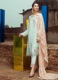 Blue Designer Salwar Kameez Anarkali Suit w/ Embroidery (Unstitched) Blue Designer Salwar Kameez Anarkali Suit w/ Embroidery (Unstitched)