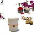 Ganesh RAKHI in Gold W/ White Beads + Roli & Chaval
