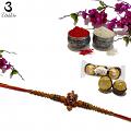 Lucky Turtle RAKHI In Gold with Wooden Beads Roli & Chaval 