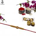Wooden RAKHI with Traditional Handcrafted Ornaments	 + Roli & Chaval