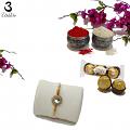 Crystal Rakhi Embraced by Golden Blossom and Royal Design + Roli & Chaval Crystal Rakhi Embraced by Golden Blossom and Royal Design + Roli & Chaval