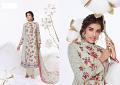 Off White Heavy Embroidery Pure Cotton Printed Plazzo Suit - Unstitched Off White Heavy Embroidery Pure Cotton Printed Plazzo Suit - Unstitched