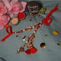 Beautiful Red Lumba Rakhi With Tassel + Roli and Chaval