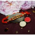 Beautiful Beads Rakhi With Roli + Chaval Beautiful Beads Rakhi With Roli + Chaval