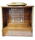 Beautifully Carved Brass Fitted Bell Extra Large Open Wooden Mandir - 64" W